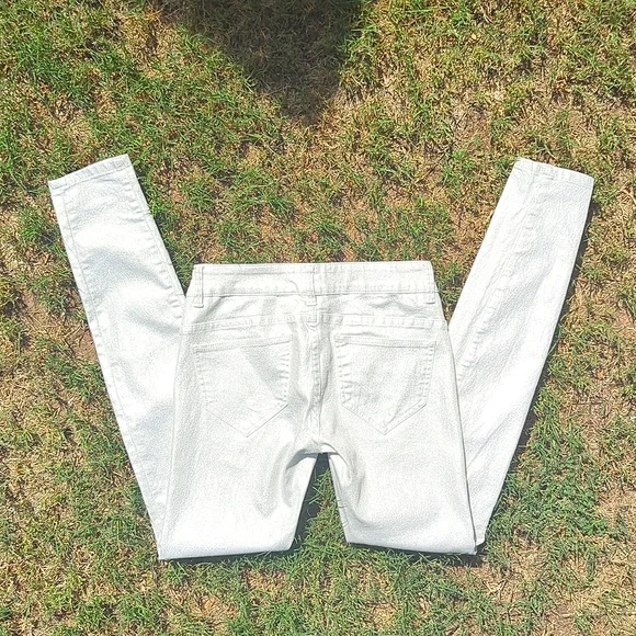 Victoria's Secret Silver Skinny Jeans Size 2 - Picture 9 of 9